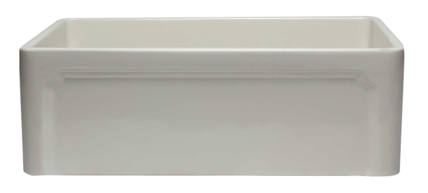 ALFI 30" Biscuit Reversible Single Fireclay Farm Kitchen Sink AB3020SB-B showcasing its elegant farmhouse design.