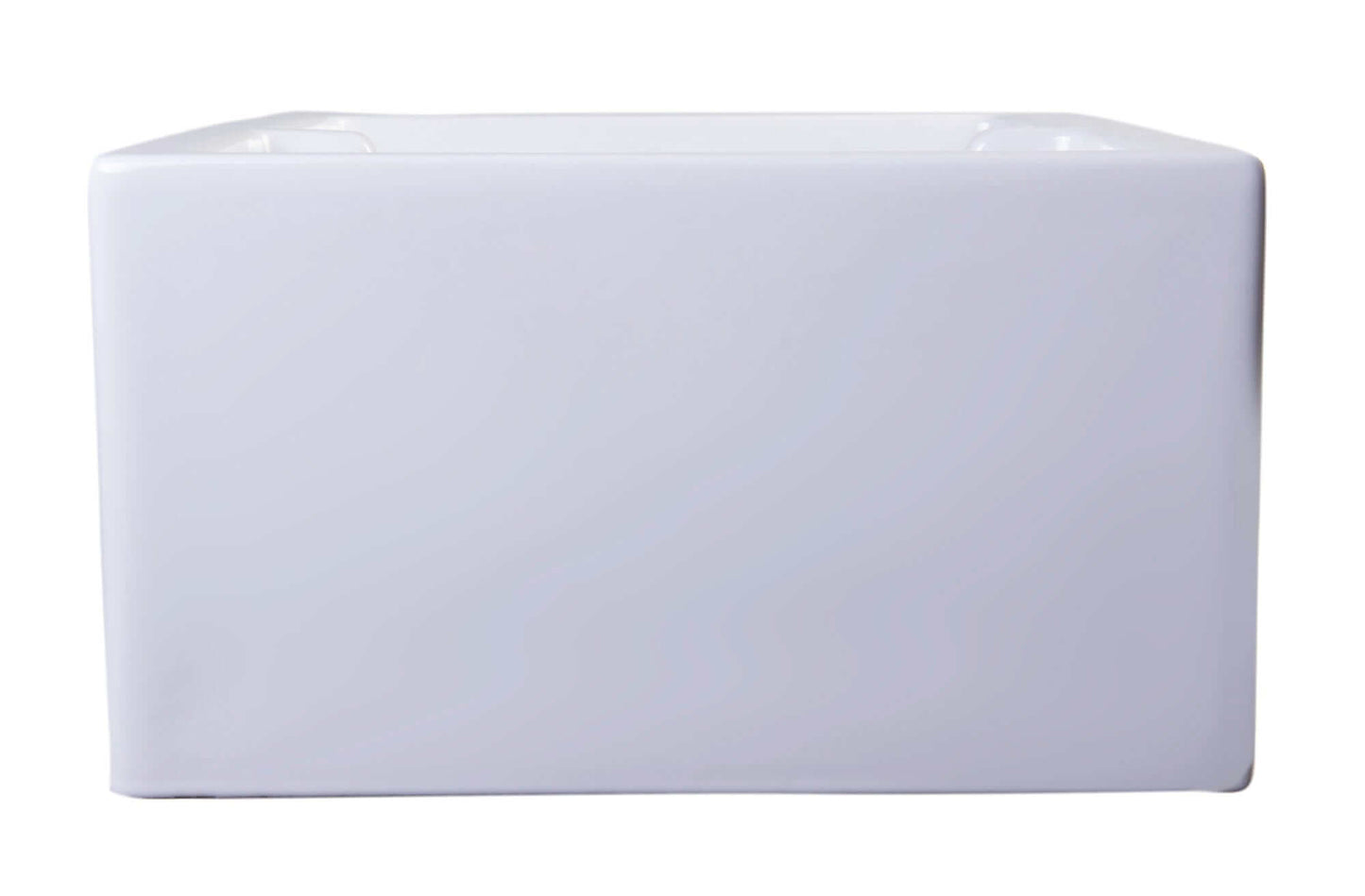 ALFI 36" White Arched Apron Thick Wall Fireclay Double Bowl Farm Sink AB3618ARCH-W front view