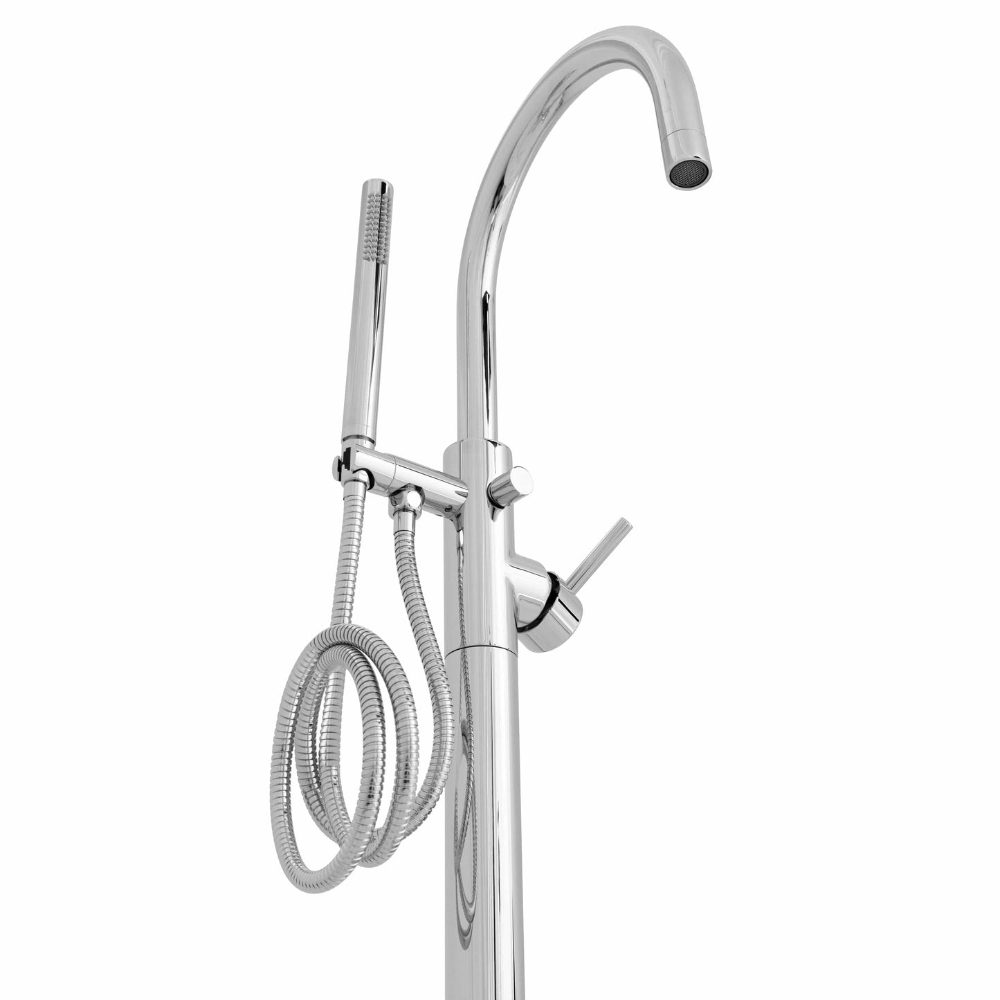 ZLINE Emerald Bay Bath Tub Filler with elegant design and handheld shower attachment for luxurious bathroom experience.