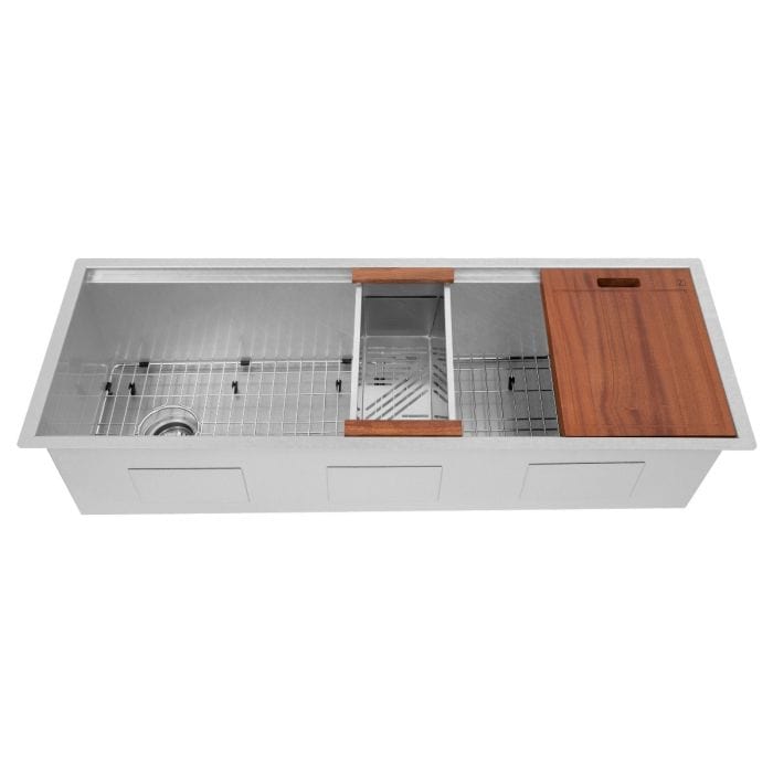 ZLINE Garmisch 45" Undermount Single Bowl Sink in DuraSnow® Stainless Steel with Accessories (SLS-45S)