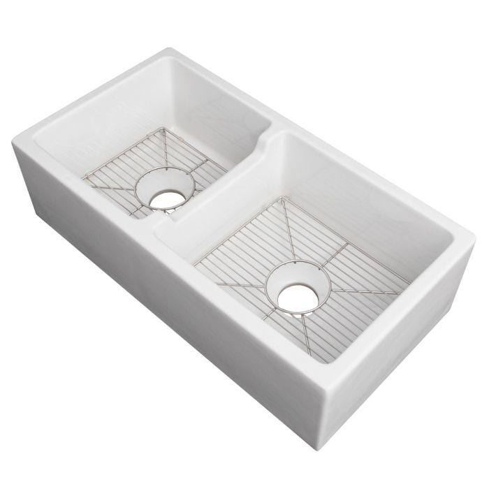 ZLINE Palermo Farmhouse Reversible Fireclay Sink in White Gloss (FRC5121-WH-36)