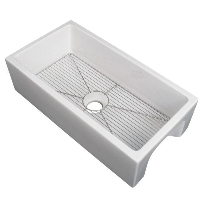 ZLINE Venice Farmhouse Reversible Fireclay Sink in White Gloss (FRC5122-WH-36)