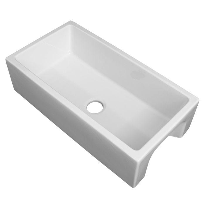 ZLINE Venice Farmhouse Reversible Fireclay Sink in White Gloss (FRC5122-WH-36)