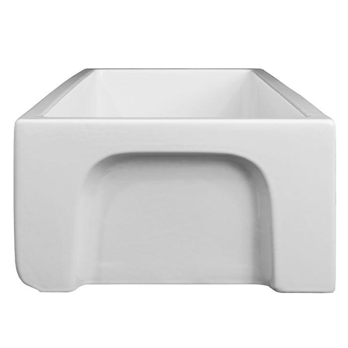 ZLINE Venice Farmhouse Reversible Fireclay Sink in White Gloss (FRC5122-WH-36)