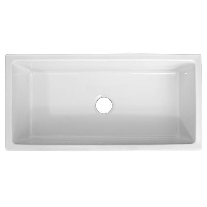 ZLINE Venice Farmhouse Reversible Fireclay Sink in White Gloss (FRC5122-WH-36)