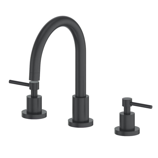 ZLINE Emerald Bay Bath Faucet in sleek black finish with high-arc design and matching handles for a stylish bathroom upgrade.