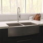 ZLINE Niseko Farmhouse 36" Undermount Double Bowl Sink in DuraSnow® Stainless Steel (SA50D-36S)