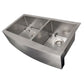 ZLINE Courchevel Farmhouse 36" Undermount Double Bowl Sink in DuraSnow® Stainless Steel (SA60D-36S)