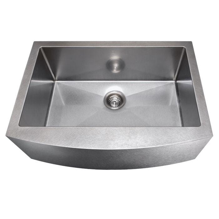 ZLINE Zermatt Farmhouse 30" Apron Mount Single Bowl Sink in Satin Stainless Steel (SAS-30S) top view.