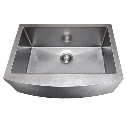 ZLINE Zermatt Farmhouse 30" Undermount Single Bowl Sink in DuraSnow® Stainless Steel (SAS-30S)