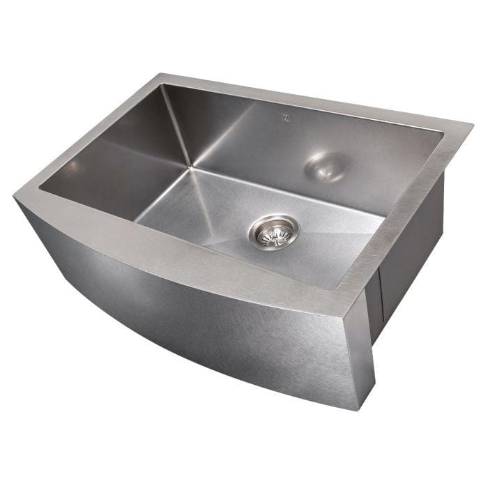 ZLINE Zermatt Farmhouse 30" Apron Mount Single Bowl Sink in Satin Stainless Steel (SAS-30S) with sleek design