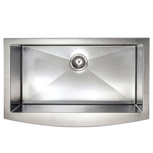 ZLINE Vail Farmhouse 33" Apron Mount Single Bowl Sink in Satin Stainless Steel (SAS-33S) top view image
