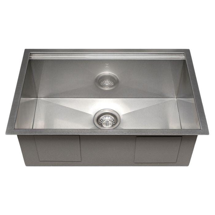 ZLINE Garmisch 27" Undermount Single Bowl Sink in Satin Stainless Steel with Accessories (SLS-27S) top view image