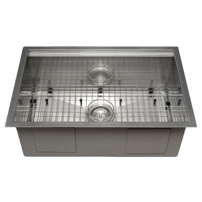 ZLINE Garmisch 27" Undermount Single Bowl Sink in Satin Stainless Steel with Accessories (SLS-27S) top view