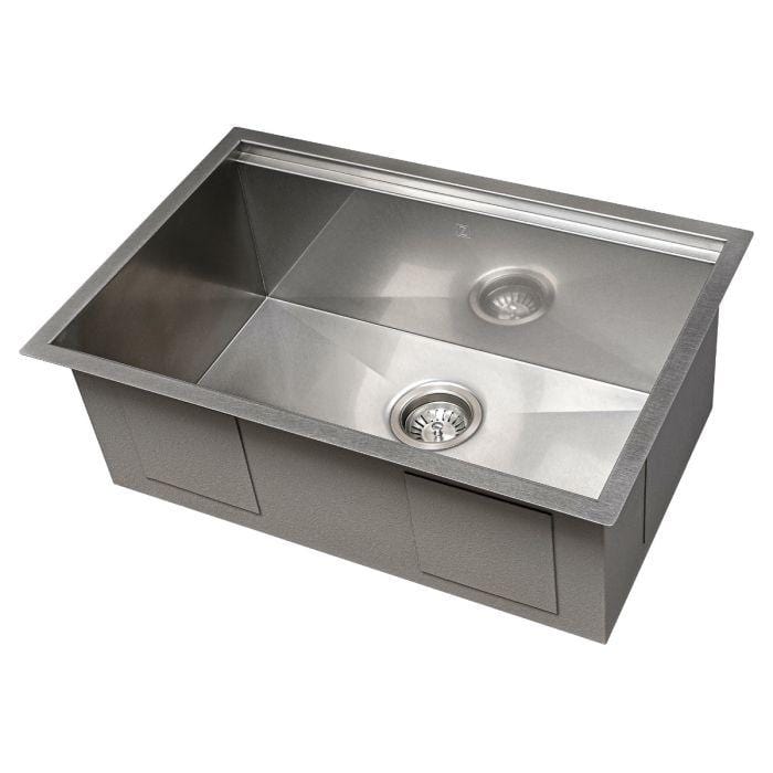 ZLINE Garmisch 27" Undermount Single Bowl Sink in Satin Stainless Steel with Accessories (SLS-27S) shown from above