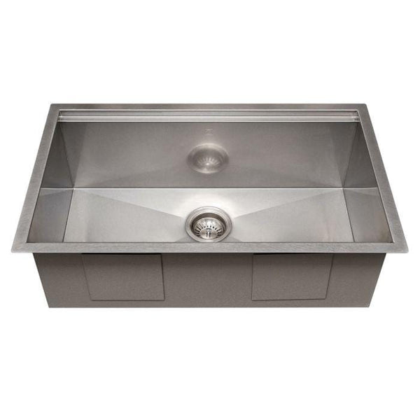 ZLINE Garmisch 30 Undermount Single Bowl Sink in DuraSnow® Stainless Steel with Accessories (SLS-30S)