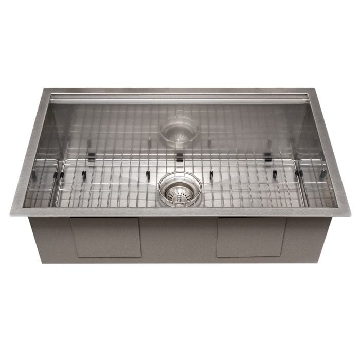 ZLINE Garmisch 30" Undermount Single Bowl Sink in DuraSnow® Stainless Steel with Accessories (SLS-30S) image view