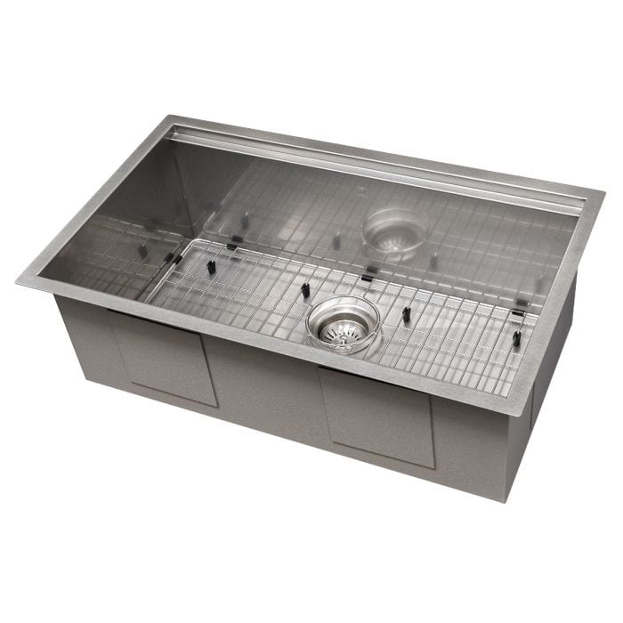 ZLINE Garmisch 30" Undermount Single Bowl Sink in DuraSnow® Stainless Steel with Accessories (SLS-30S) top view image