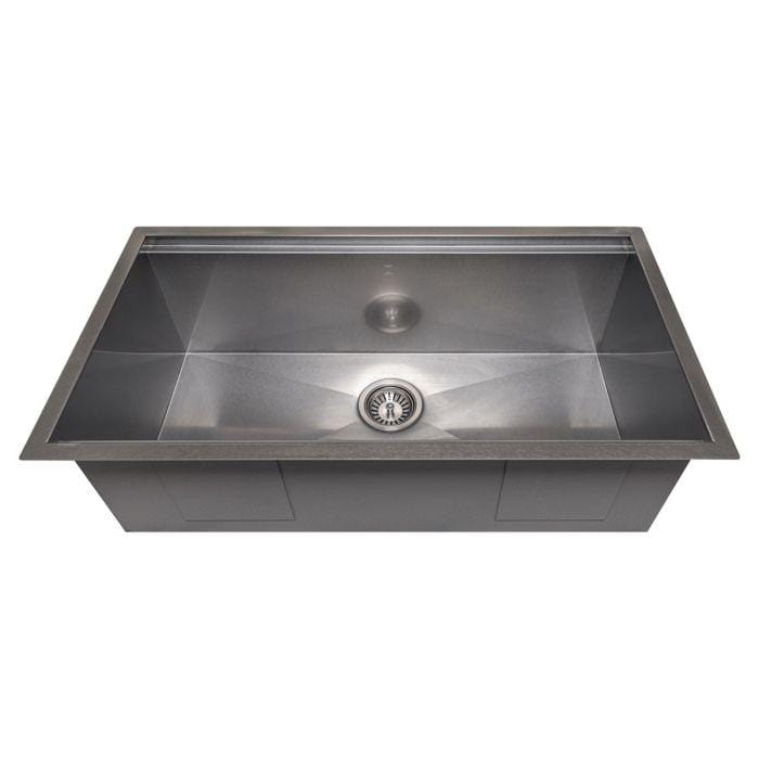 ZLINE Garmisch 33" Undermount Single Bowl Sink in DuraSnow® Stainless Steel with Accessories (SLS-33S)