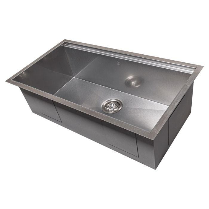 ZLINE Garmisch 33" Undermount Single Bowl Sink in DuraSnow® Stainless Steel with Accessories (SLS-33S) overview.