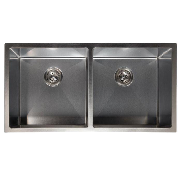 ZLINE Anton 36" Undermount Double Bowl Sink in DuraSnow® Stainless Steel (SR50D-36S) with two spacious bowls.