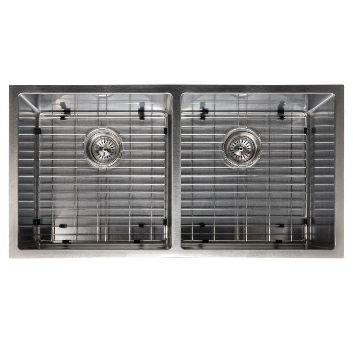 ZLINE Anton 36" Undermount Double Bowl Sink in DuraSnow® Stainless Steel (SR50D-36S) from above, featuring double bowl design.