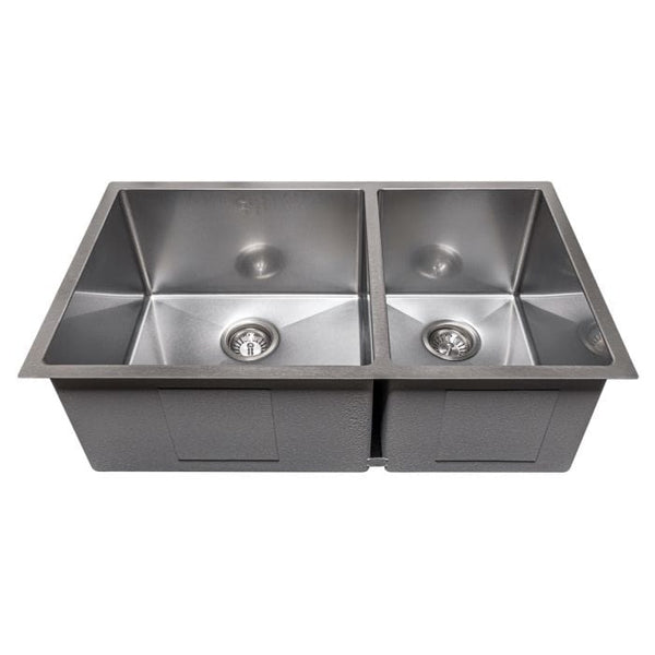 ZLINE Chamonix 33 Undermount Double Bowl Sink in DuraSnow® Stainless Steel (SR60D-33S)