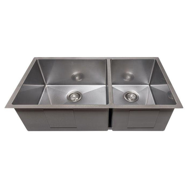 ZLINE Chamonix 36 Undermount Double Bowl Sink in DuraSnow® Stainless Steel (SR60D-36S)