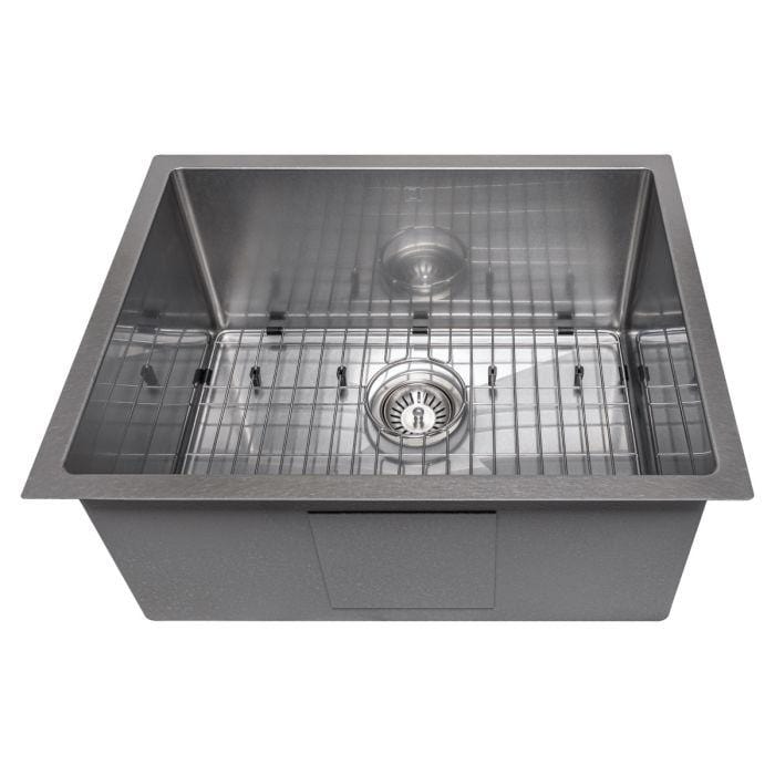 ZLINE Meribel 23" DuraSnow® Undermount Kitchen Sink SRS-23S with stainless steel finish and grid.