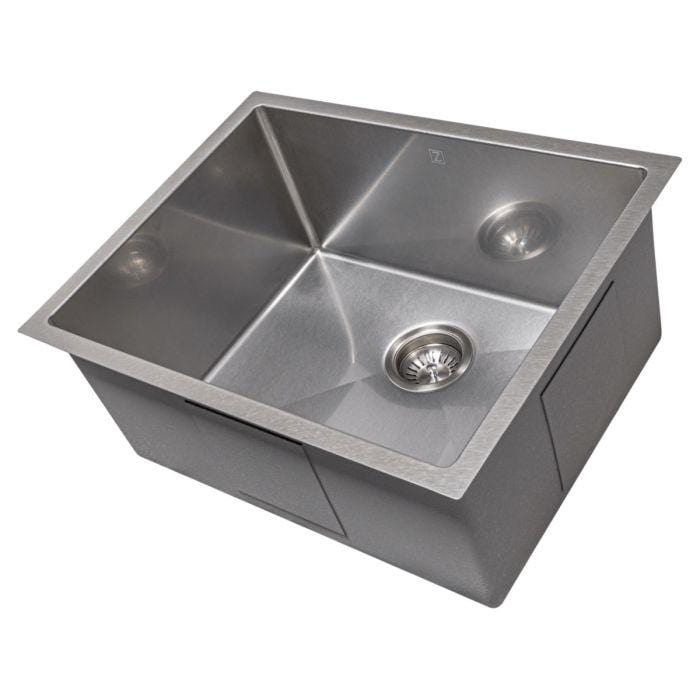 ZLINE Meribel 23" DuraSnow® Undermount Kitchen Sink SRS-23S showing micro-compact single bowl design in stainless steel.