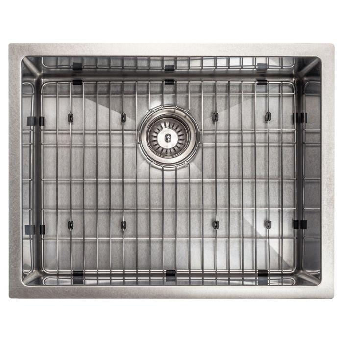 ZLINE Meribel 23" DuraSnow® Undermount Kitchen Sink SRS-23S with grid and drain