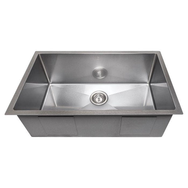 ZLINE Meribel 30 Undermount Single Bowl Sink in DuraSnow® Stainless Steel (SRS-30S)