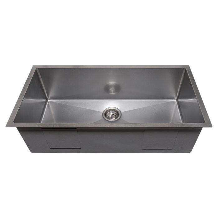 ZLINE Meribel 36" DuraSnow® Undermount Kitchen Sink SRS-36S in stainless steel, showcasing spacious single bowl design.