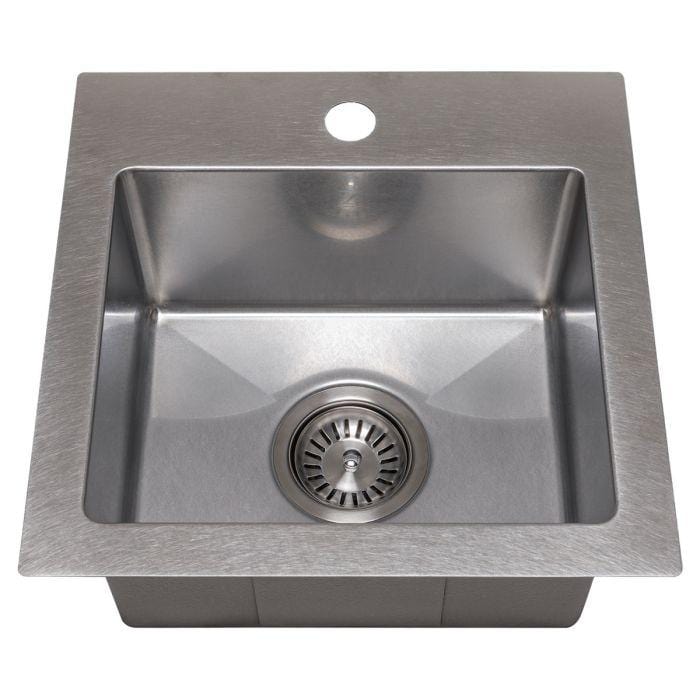 ZLINE Donner 15" DuraSnow® Topmount Bar Sink STS-15S showcasing stainless steel finish and design features.