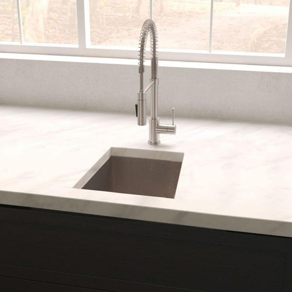 ZLINE Boreal 15 Undermount Single Bowl Bar Sink in DuraSnow® Stainless Steel (SUS-15S)
