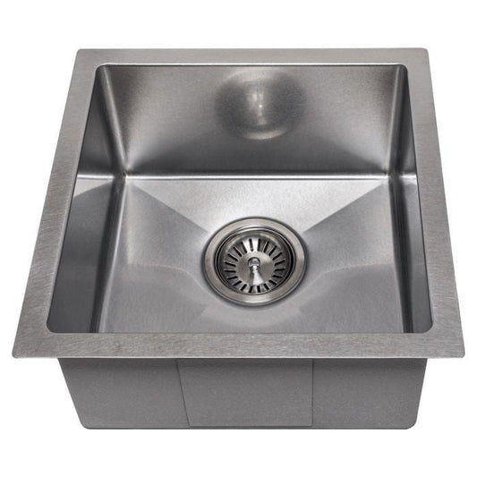 ZLINE Boreal 15" DuraSnow® Undermount Bar Sink SUS-15S stainless steel with drain.
