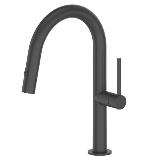 ZLINE Voltaire Chrome Streamlined Kitchen Faucet VLT-KF-CH in sleek black finish design.
