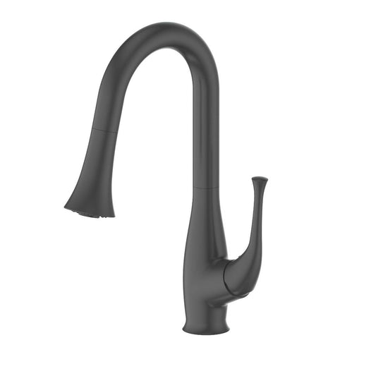 ZLINE Shakespeare Chrome Elegant Kitchen Faucet SHK-KF-CH featuring a modern, sleek black design.