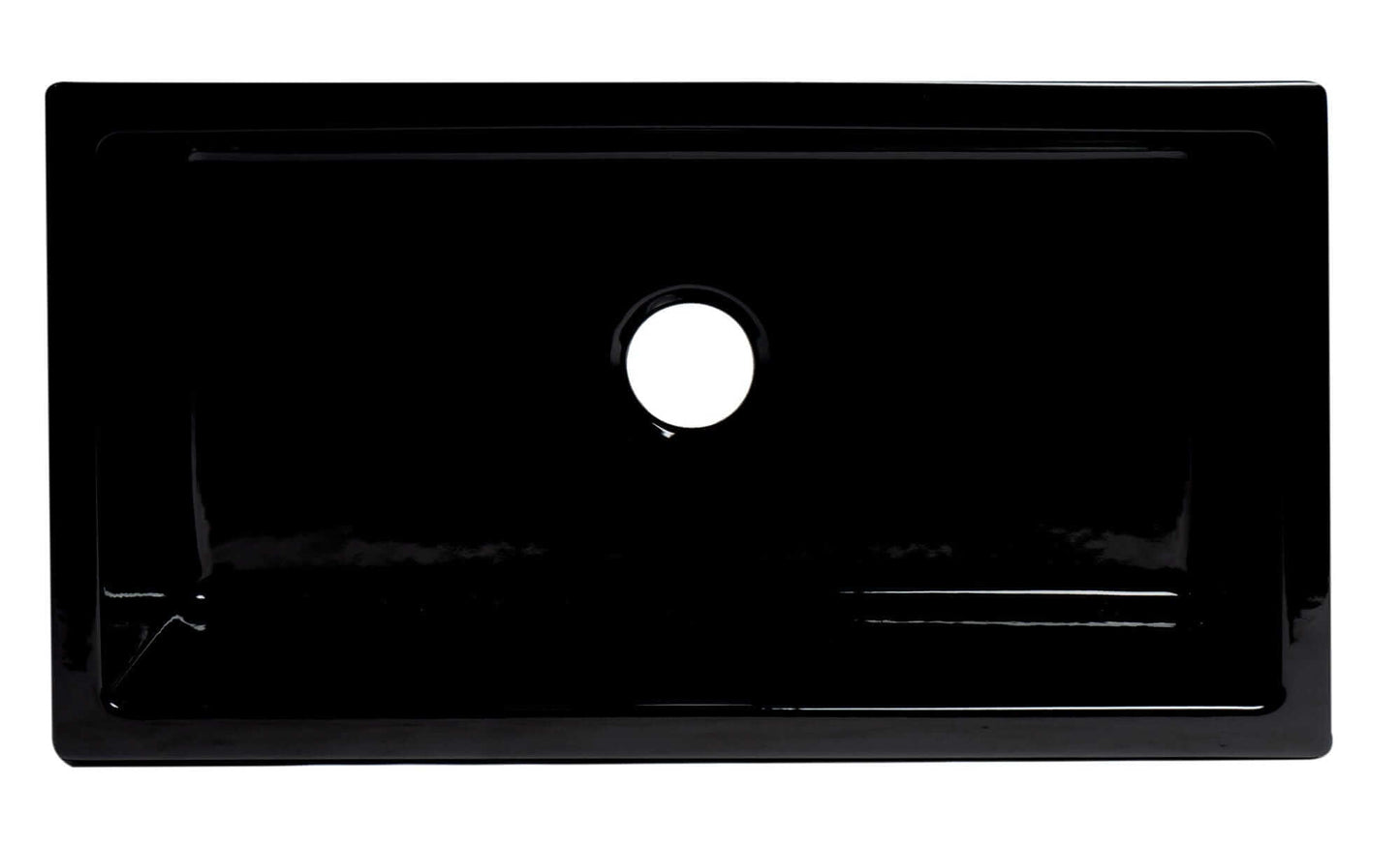 ALFI 33"  Black Gloss Reversible Fluted / Smooth Fireclay Farm Sink AB3318HS-BG in sleek black finish